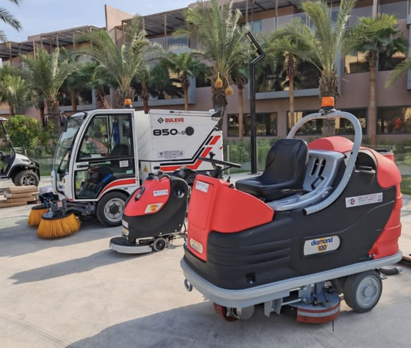 Great selection by our prestigious client of the Dulevo Street Sweeper along with our Adiatek Ride On & Walk Behind Scrubber, we strive to offer top notch Italian robust equipment to our clients in the Middle Eastern region.
